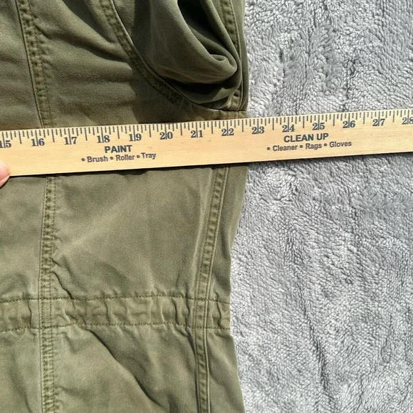 Lucky Brand Green Utility Military Jacket Large Cotton Jacket Cargo Pockets - Picture 9 of 11